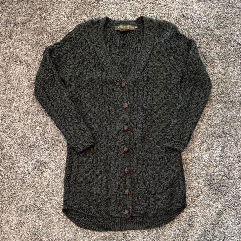 Authentic Inis Crafts Ireland cable knit cardigan